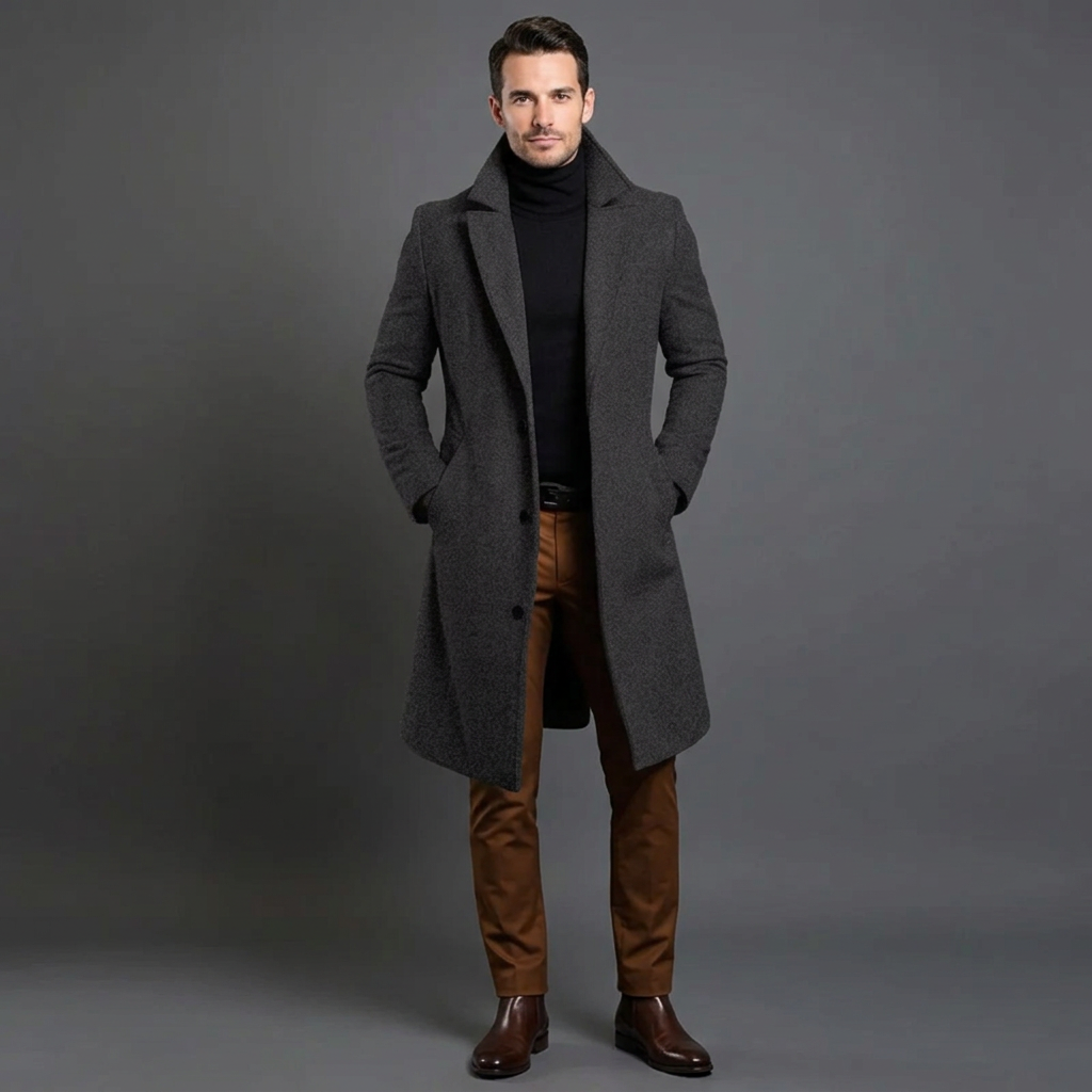 Men's Elegant Longline Coat