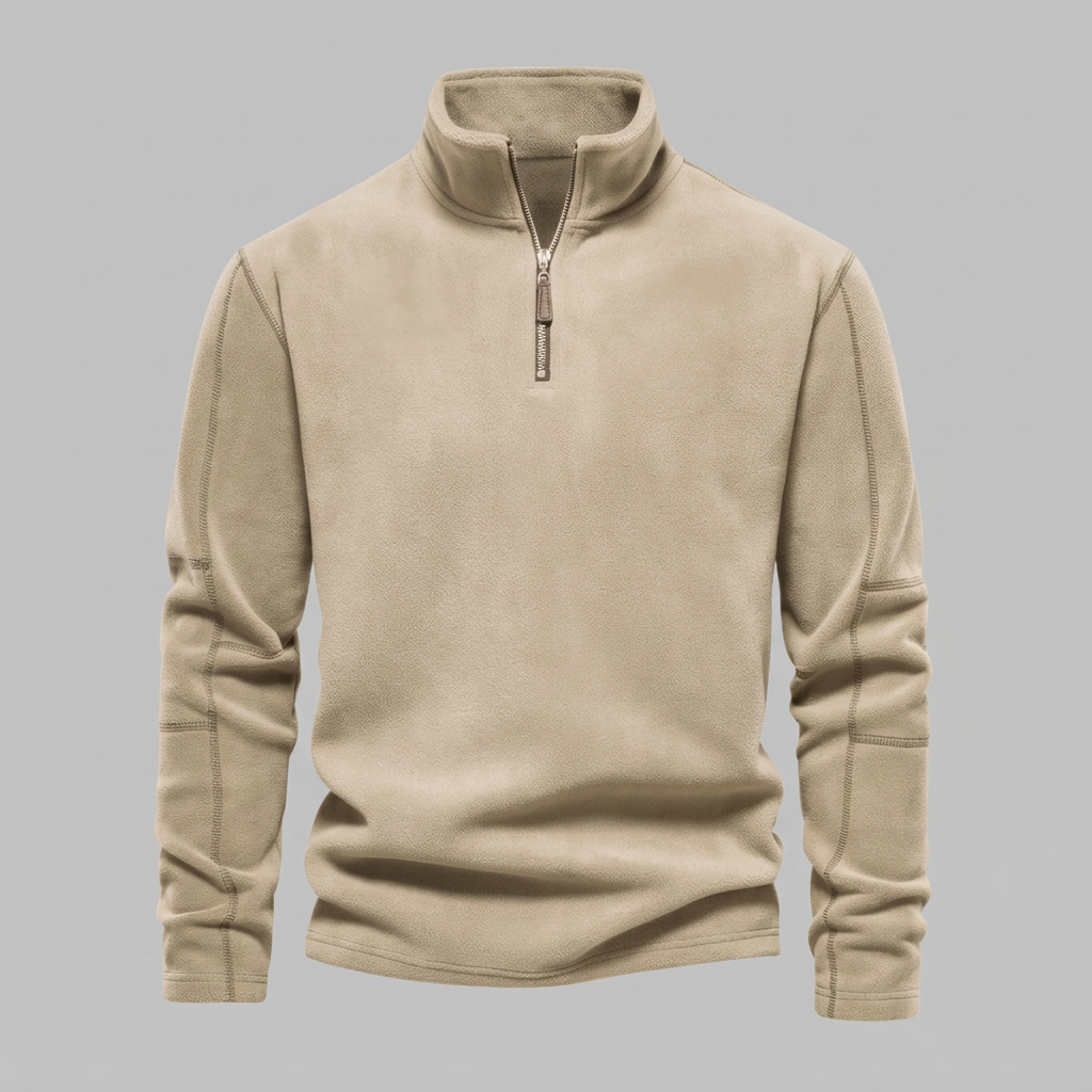 Men’s Quarter-Zip Stand Collar Pullover