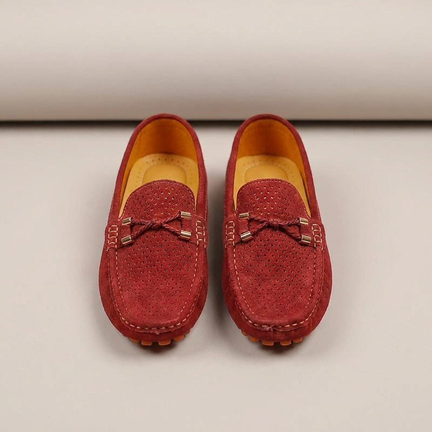 PLUXSTYLE::numise::mens-perforated-everyday-loafers::pack-red