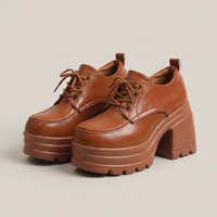 PLUXSTYLE::numise::chunky-platform-oxford-footwear::pack-brown