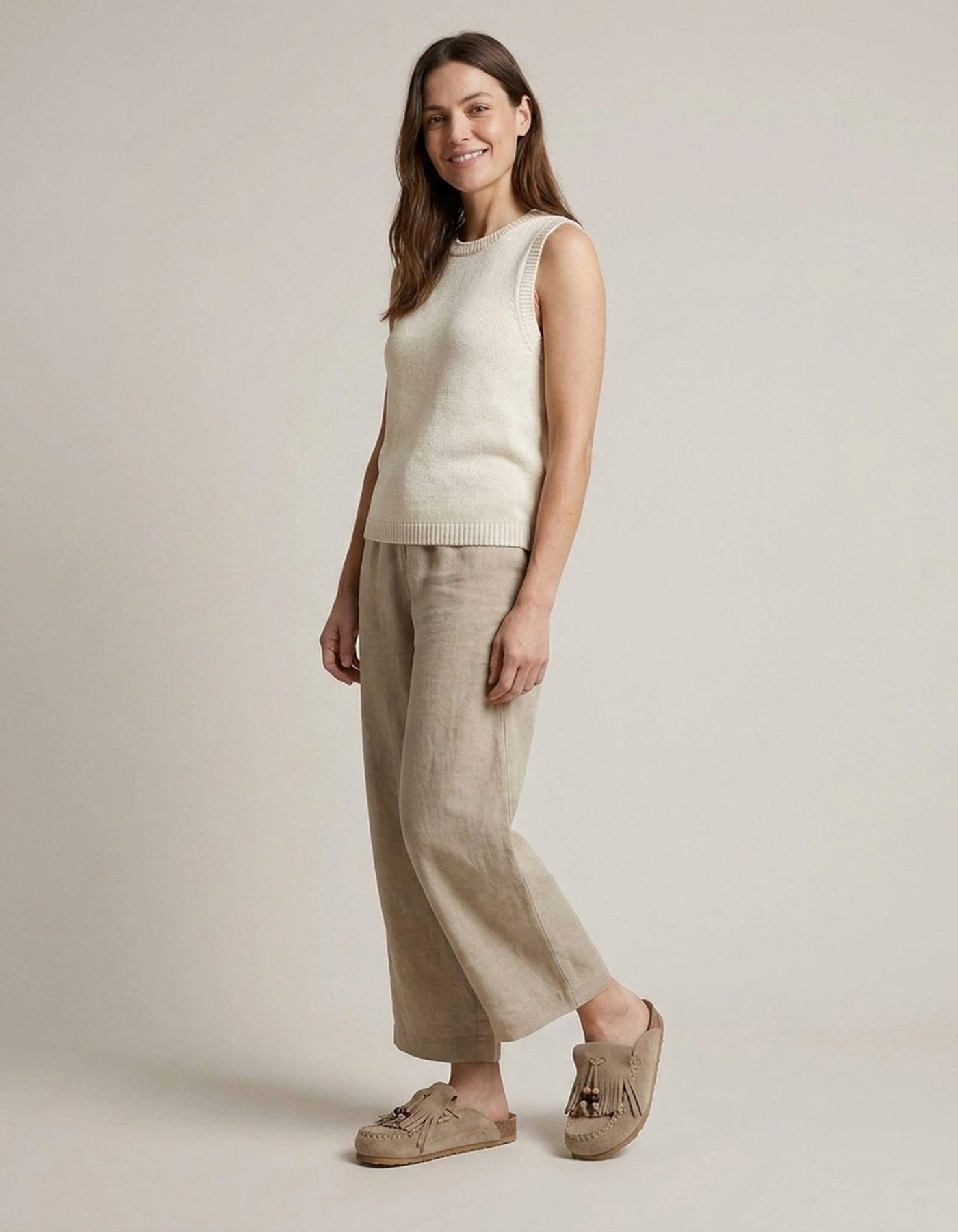 PLUXSTYLE::numise::joan-open-back-taupe-mules::zoom-out