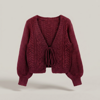 PLUXSTYLE::numise::drop-shoulder-cardigan::pack-burgundy