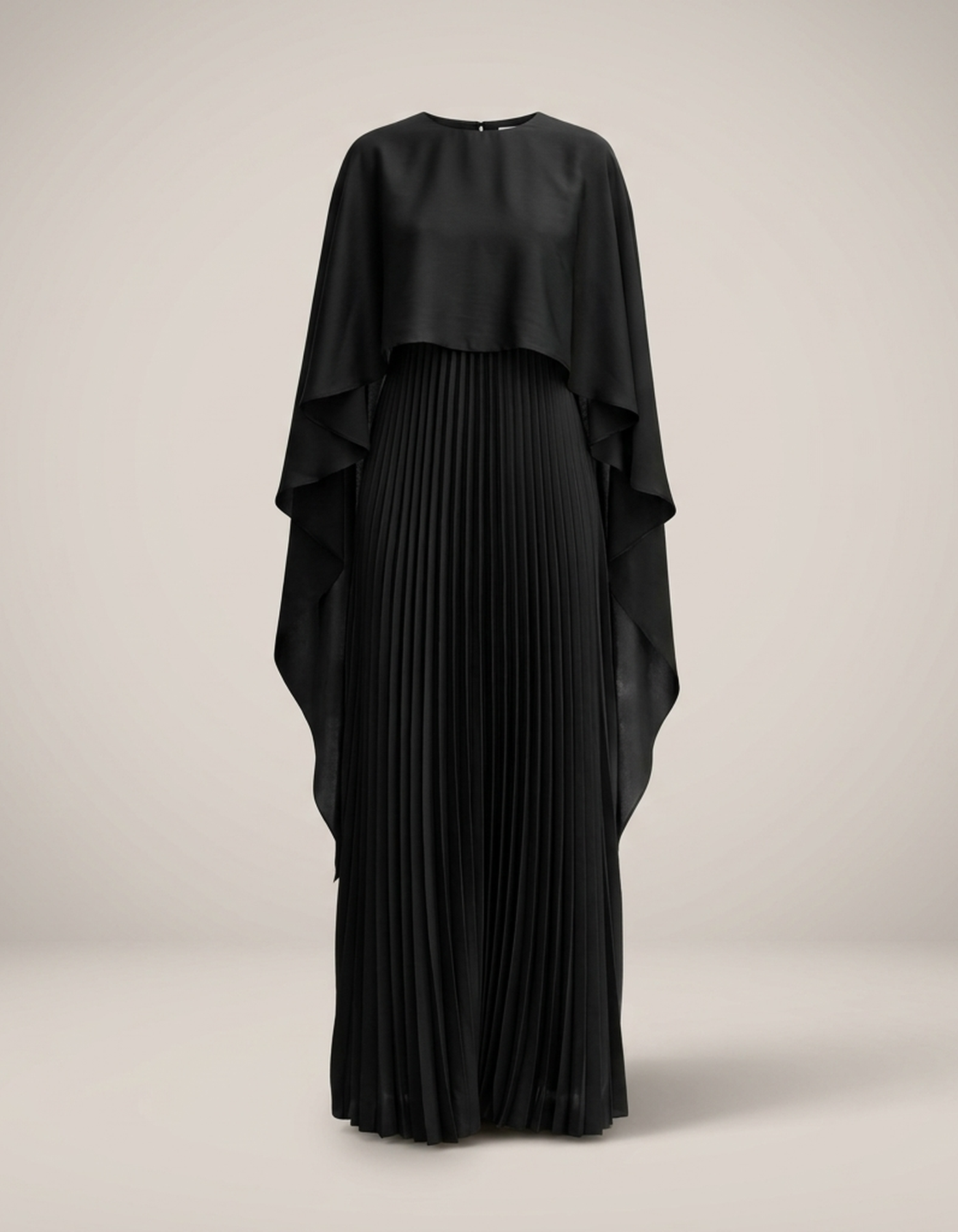 PLUXSTYLE::numise::aniya-cape-sleeve-maxi-dress::pack-black