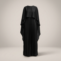 PLUXSTYLE::numise::aniya-cape-sleeve-maxi-dress::pack-black