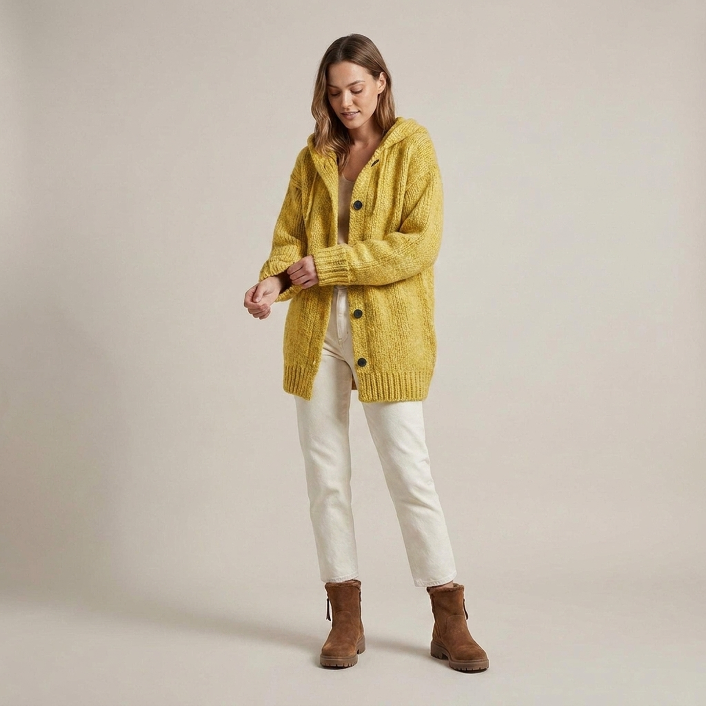 PLUXSTYLE::numise::longline-hooded-cardigan-1::front
