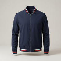 PLUXSTYLE::numise::lightweight-structured-bomber-jacket::pack-navy-blue