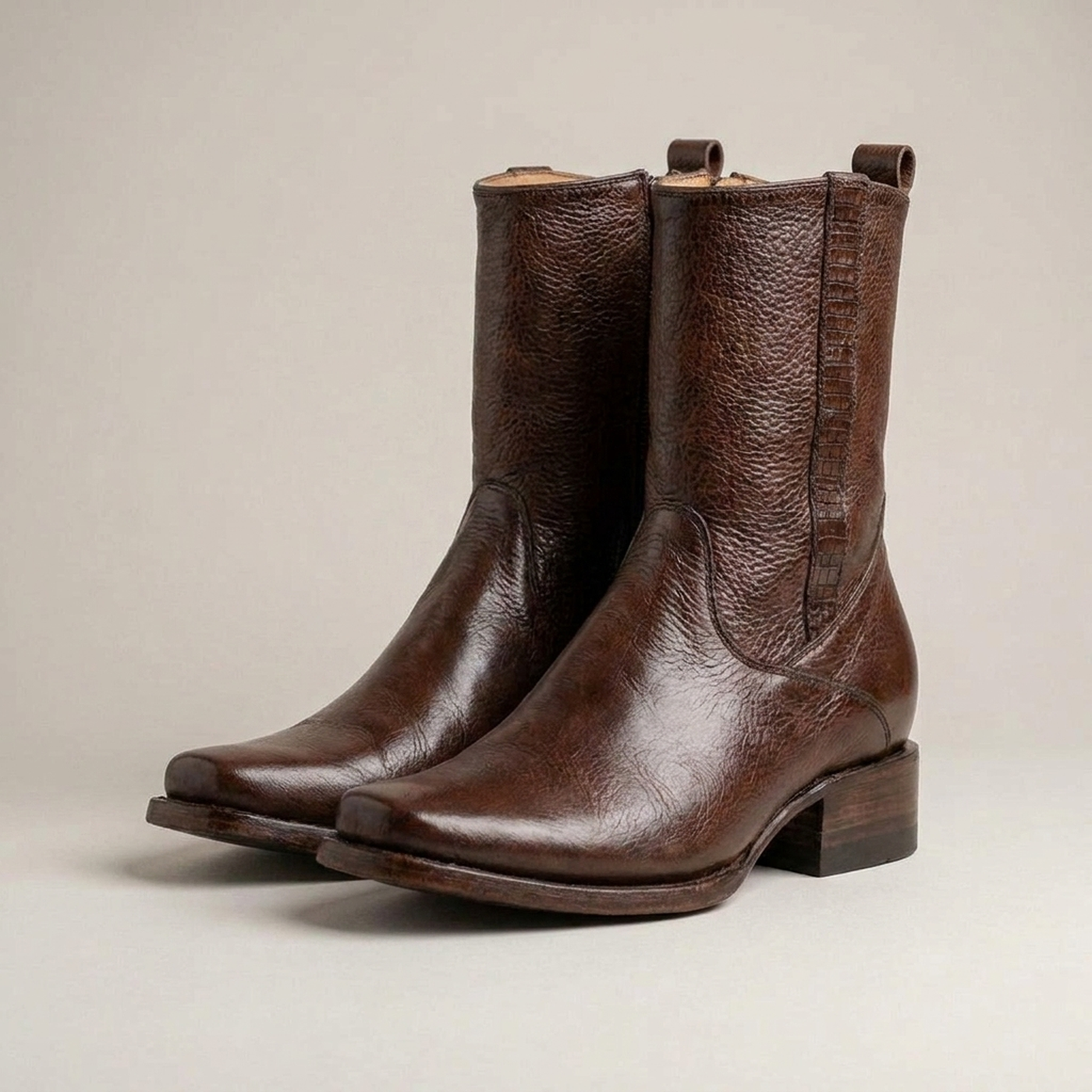 PLUXSTYLE::numise::mens-vintage-everyday-boots::closeup-detail