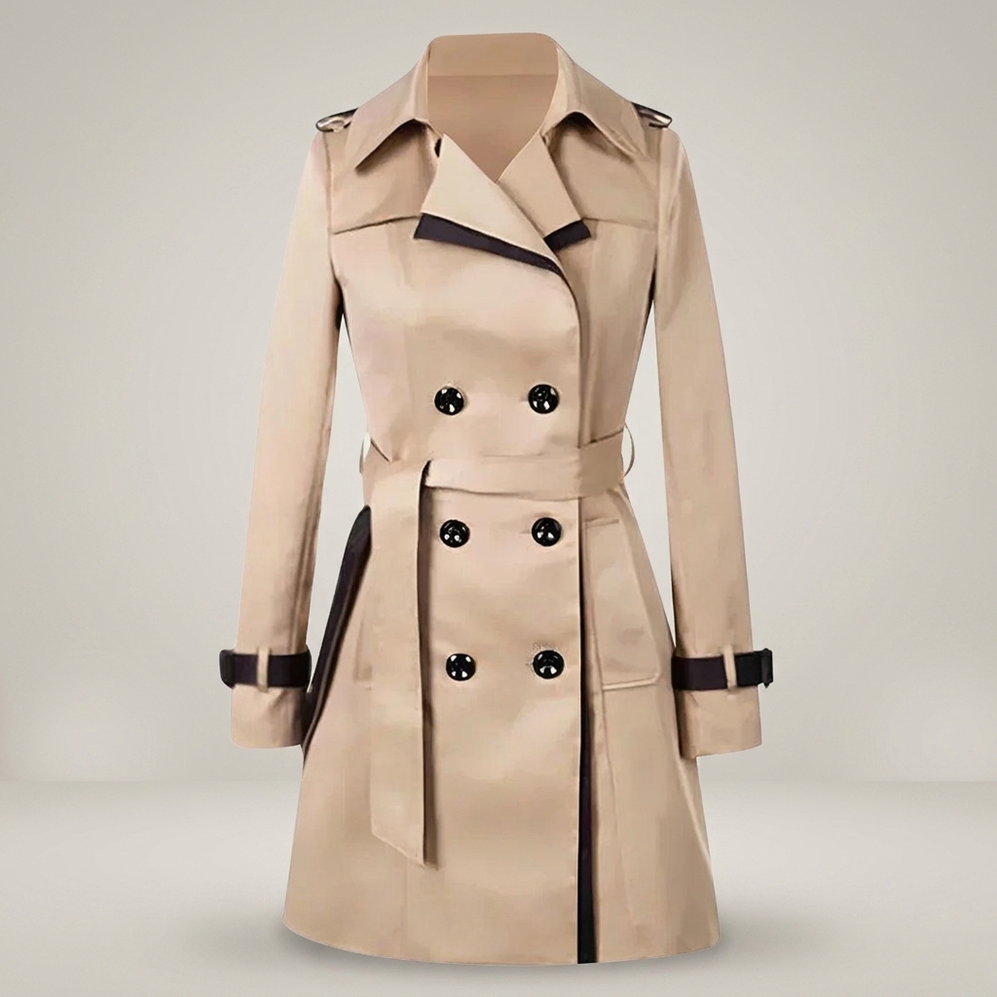 PLUXSTYLE::numise::womens-belted-parka::pack-beige