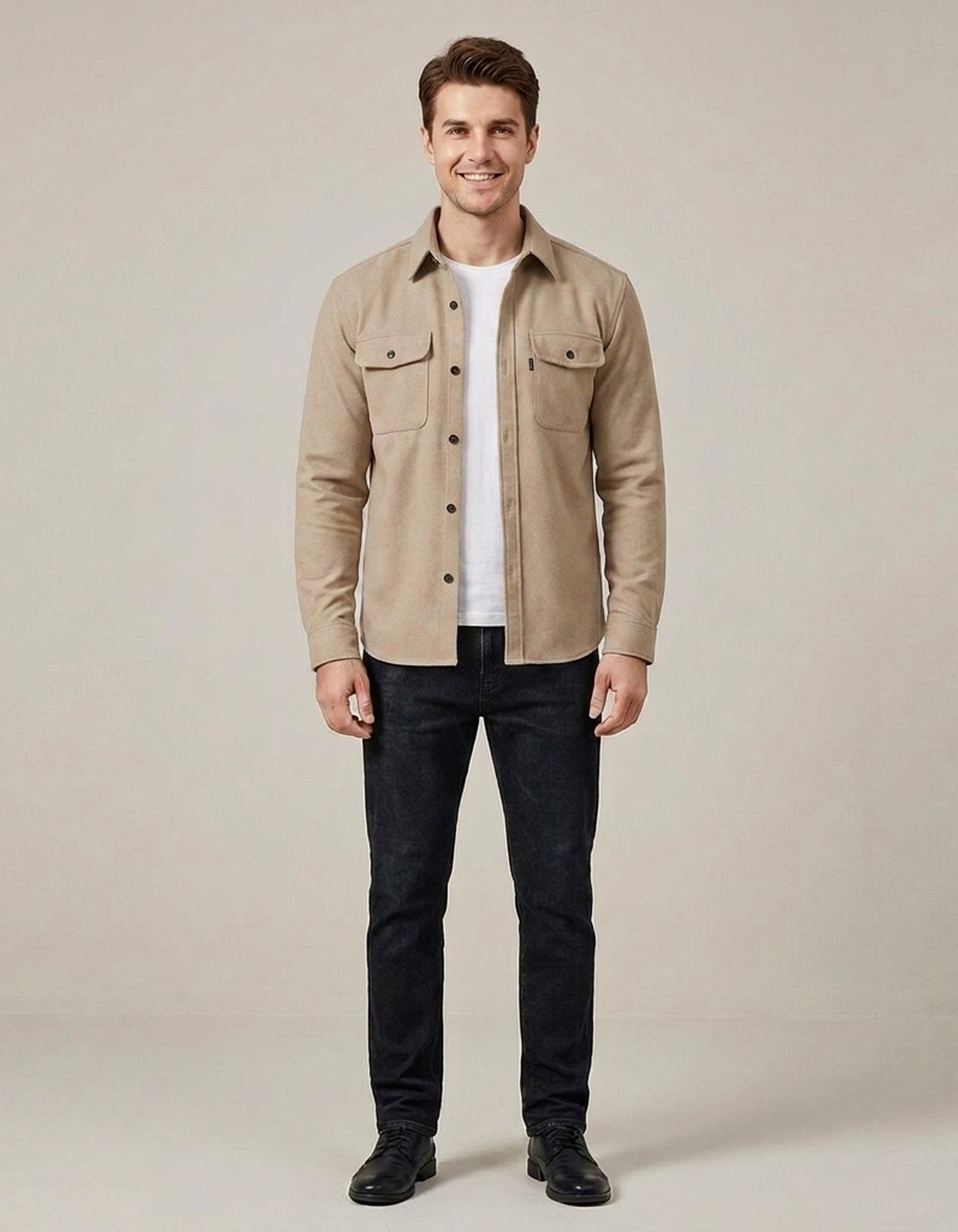PLUXSTYLE::numise::mens-regular-fit-button-front-top::front