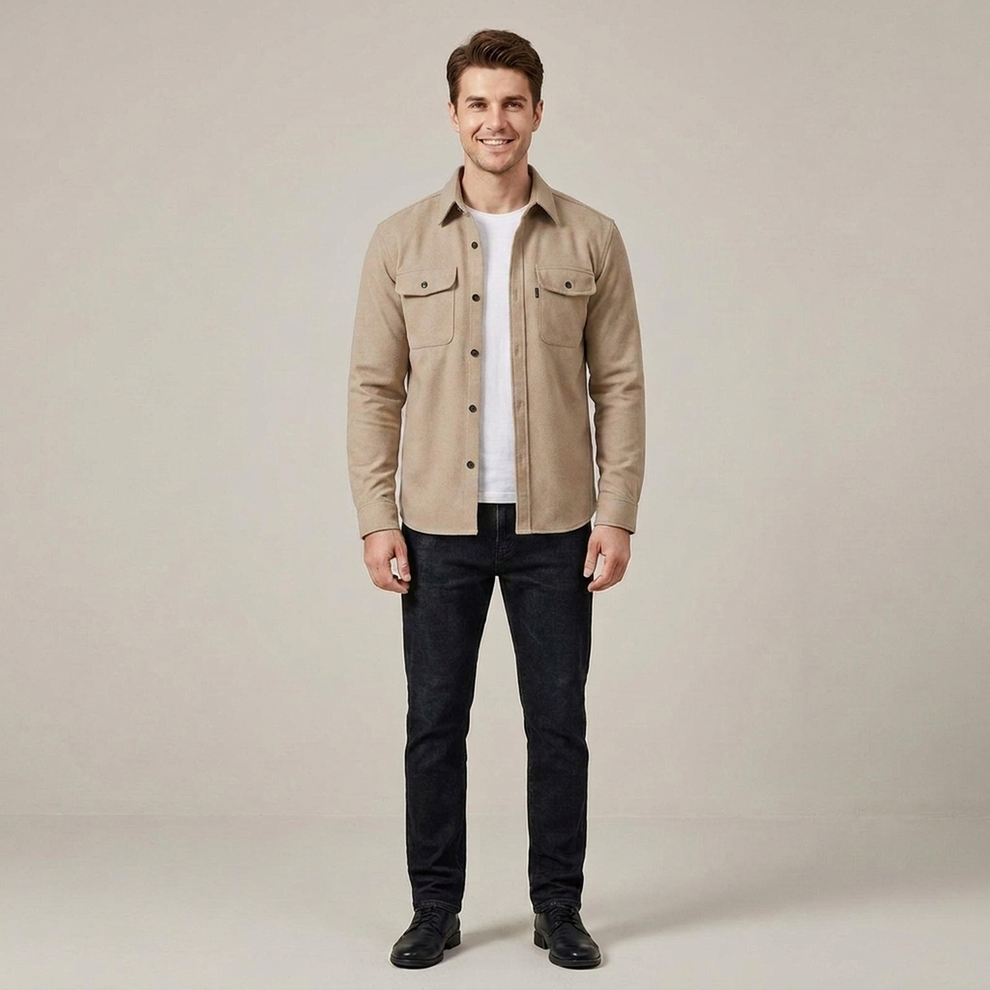 PLUXSTYLE::numise::mens-regular-fit-button-front-top::front