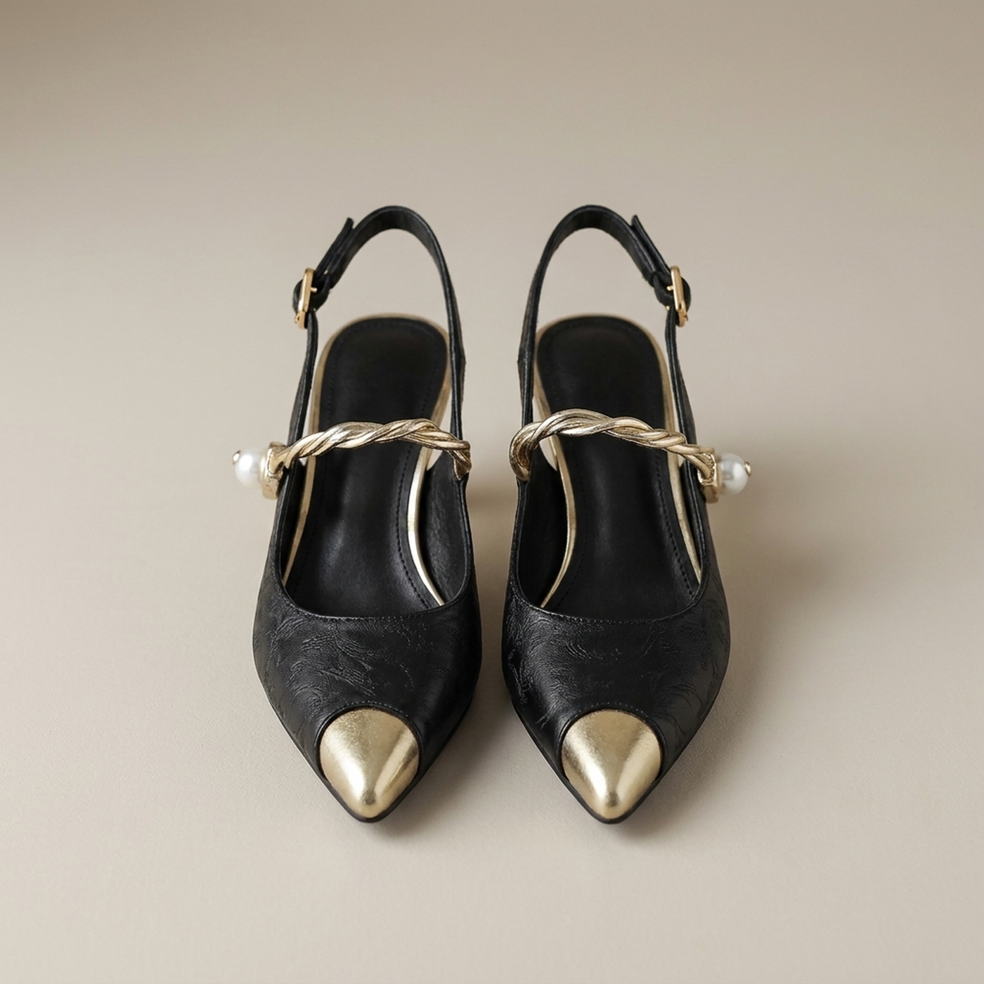 PLUXSTYLE::numise::amelie-pearl-strap-slingback-pumps::pack-black