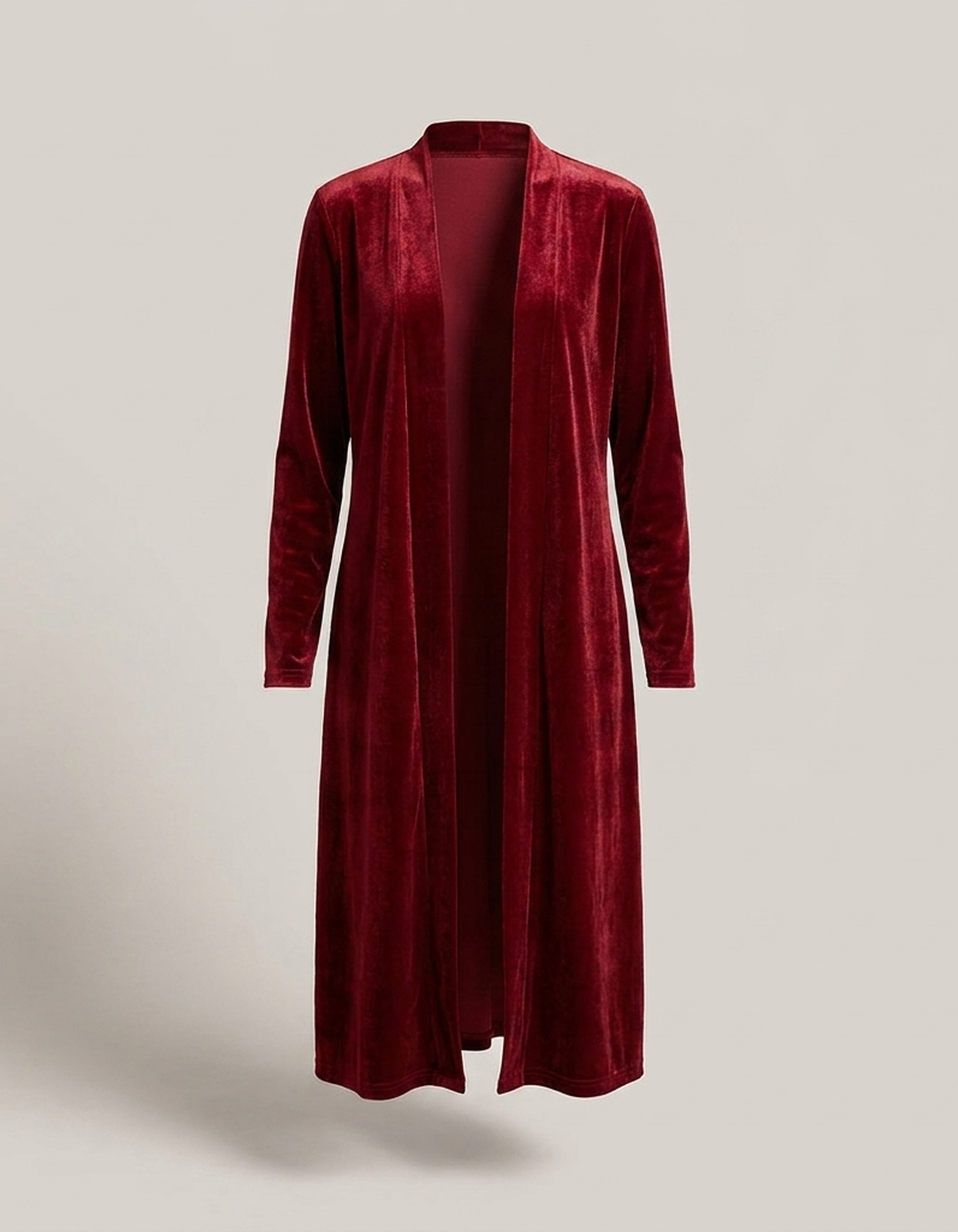 PLUXSTYLE::numise::womens-open-front-long-cardigan::pack-red