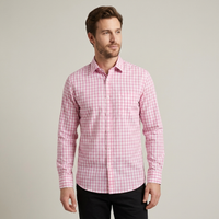 PLUXSTYLE::numise::mens-pink-plaid-long-sleeve-top::front