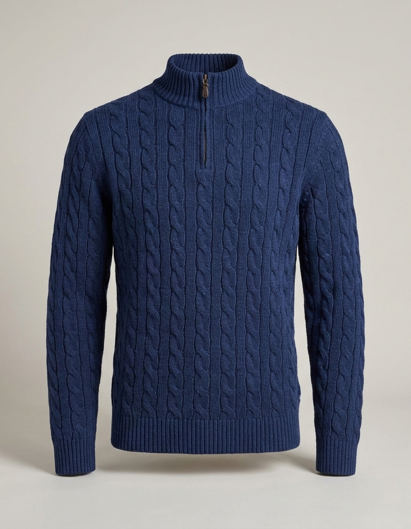 PLUXSTYLE::numise::mens-cable-textured-half-zip-sweater::pack-navy-blue