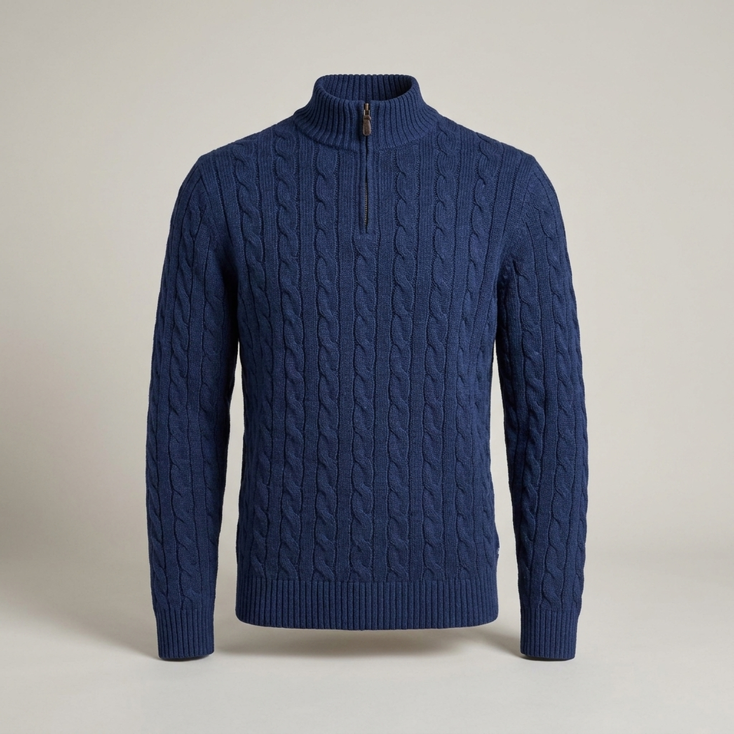 PLUXSTYLE::numise::mens-cable-textured-half-zip-sweater::pack-navy-blue