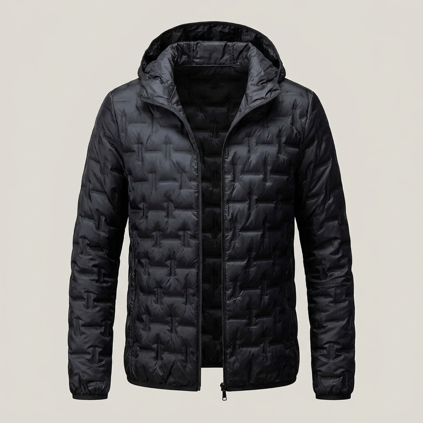 PLUXSTYLE::numise::alpine-lightweight-hooded-parka::pack-black