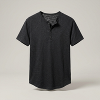 PLUXSTYLE::numise::mens-relaxed-short-sleeve-henley-top::pack-black