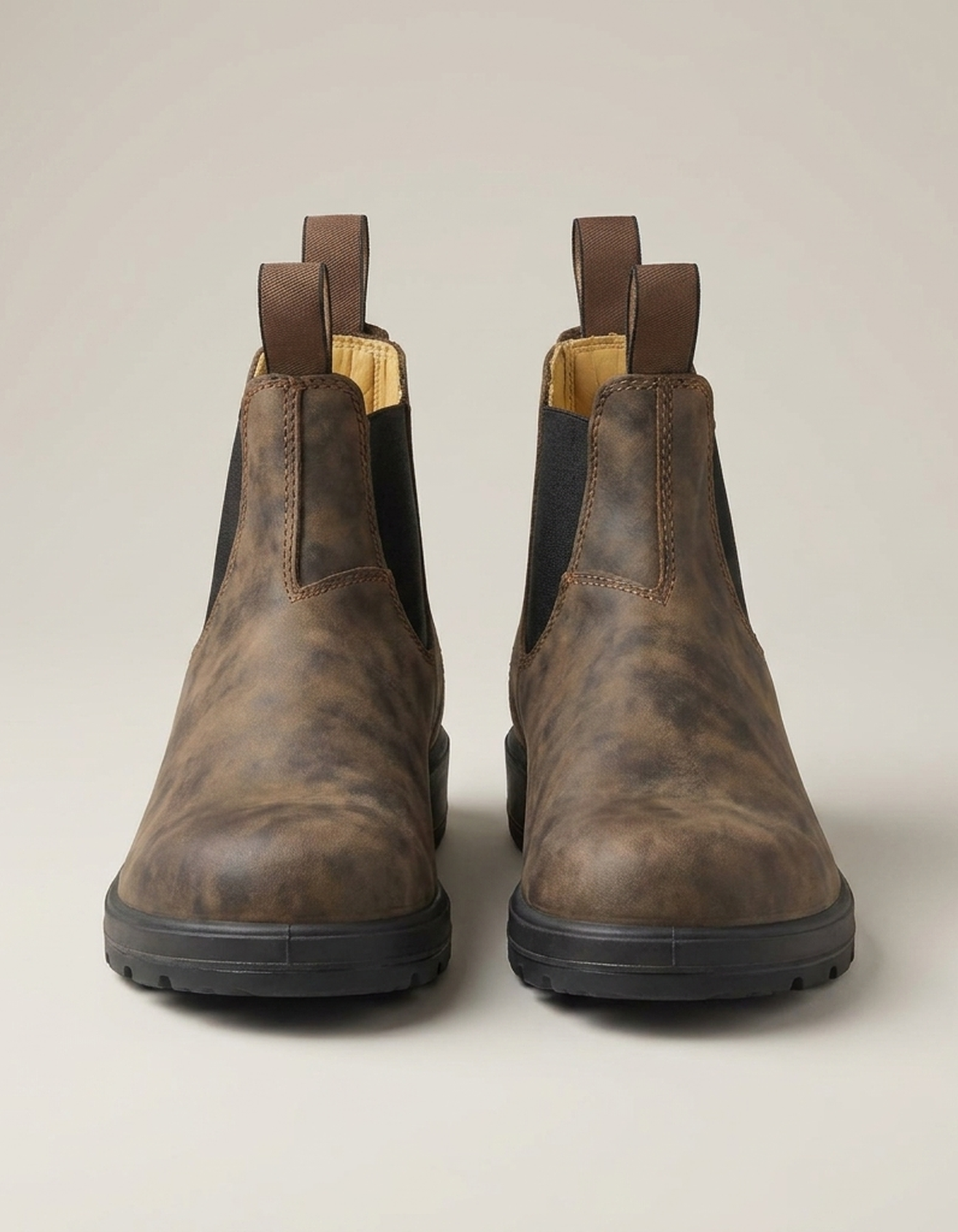 PLUXSTYLE::numise::mens-lug-sole-chelsea-boots::pack-brown