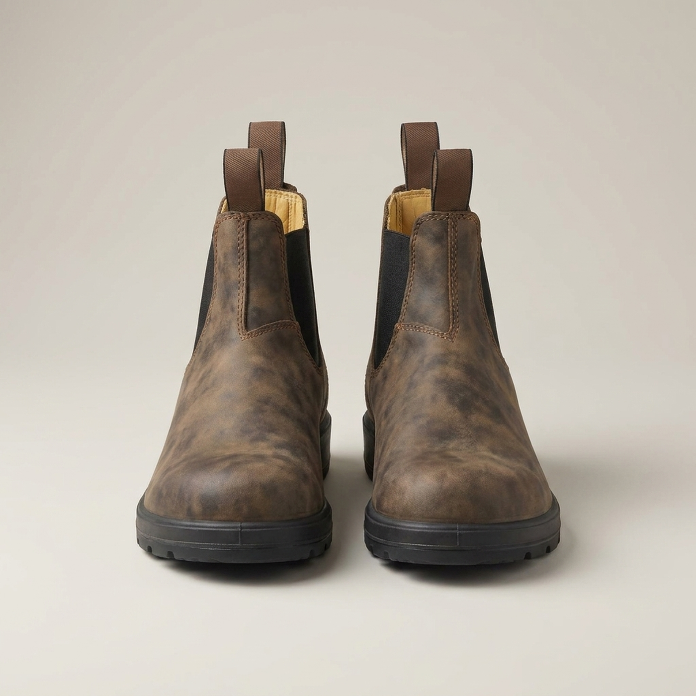 PLUXSTYLE::numise::mens-lug-sole-chelsea-boots::pack-brown