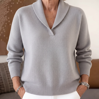 Pull femme à coupe décontractée et col en V