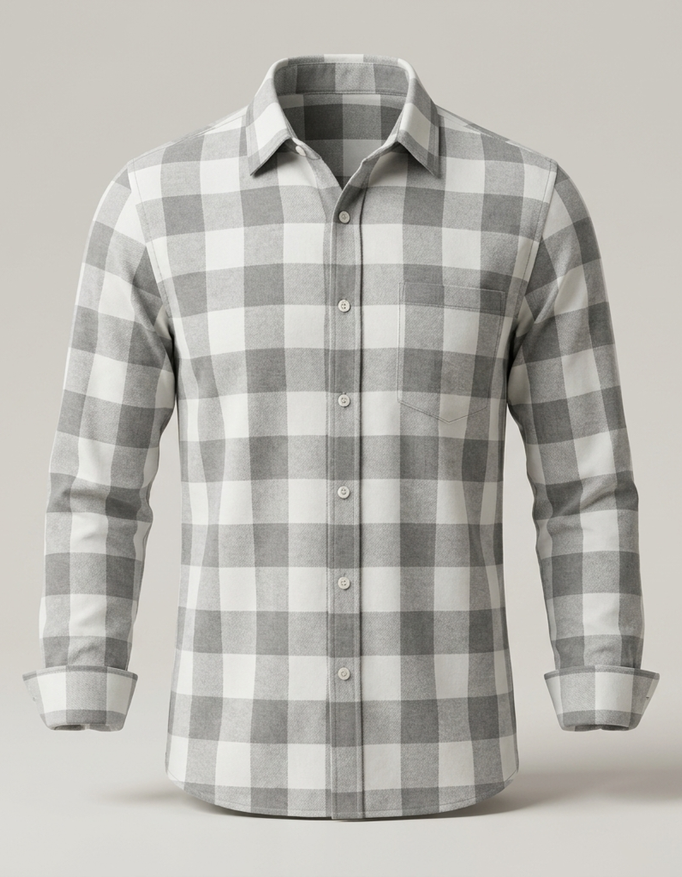 PLUXSTYLE::numise::mens-slim-fit-plaid-shirt::pack-grey
