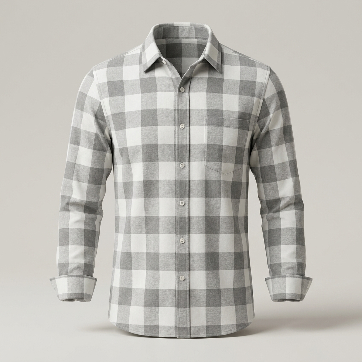 PLUXSTYLE::numise::mens-slim-fit-plaid-shirt::pack-grey