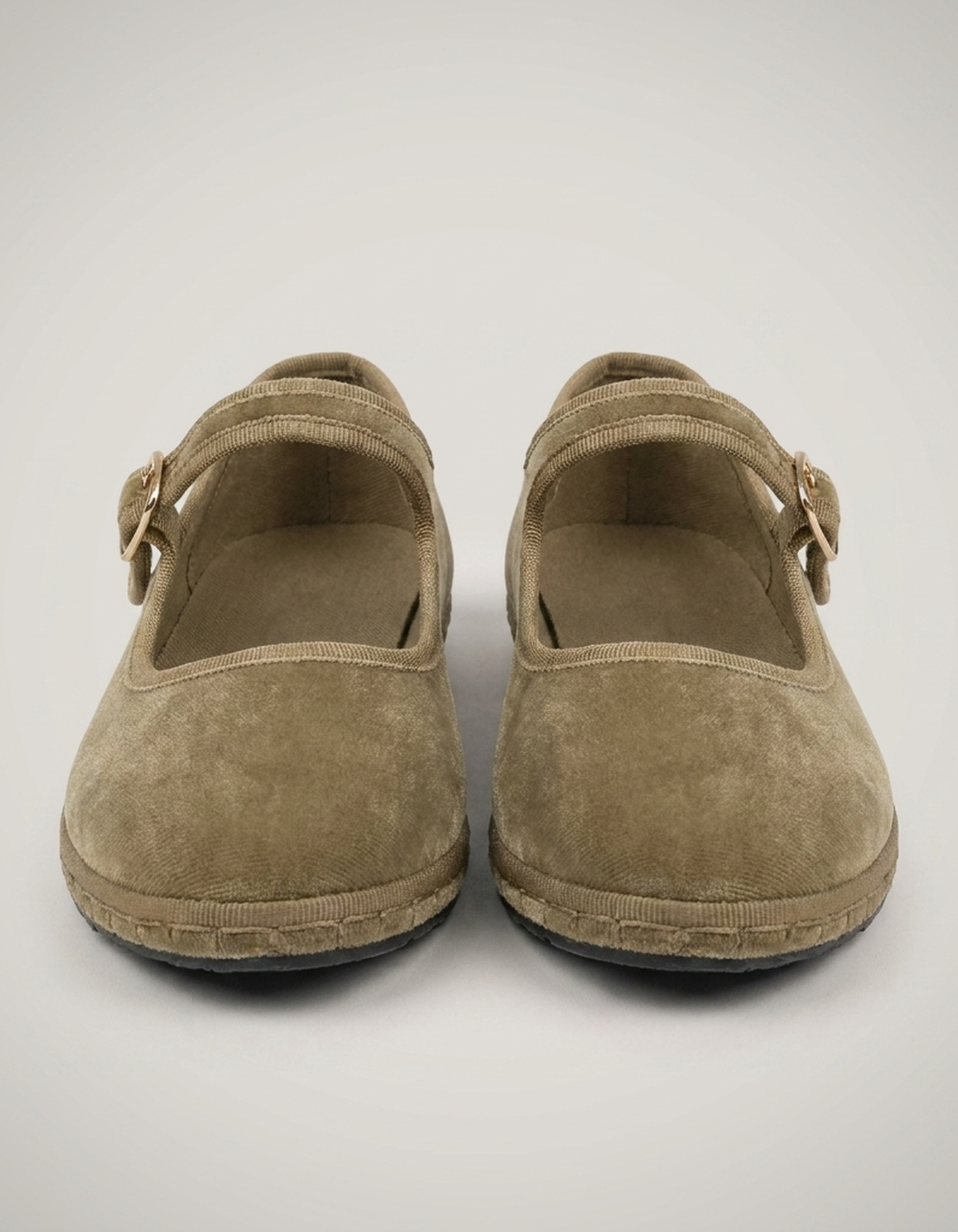 PLUXSTYLE::numise::buckle-strap-mary-jane-flats::pack-khaki