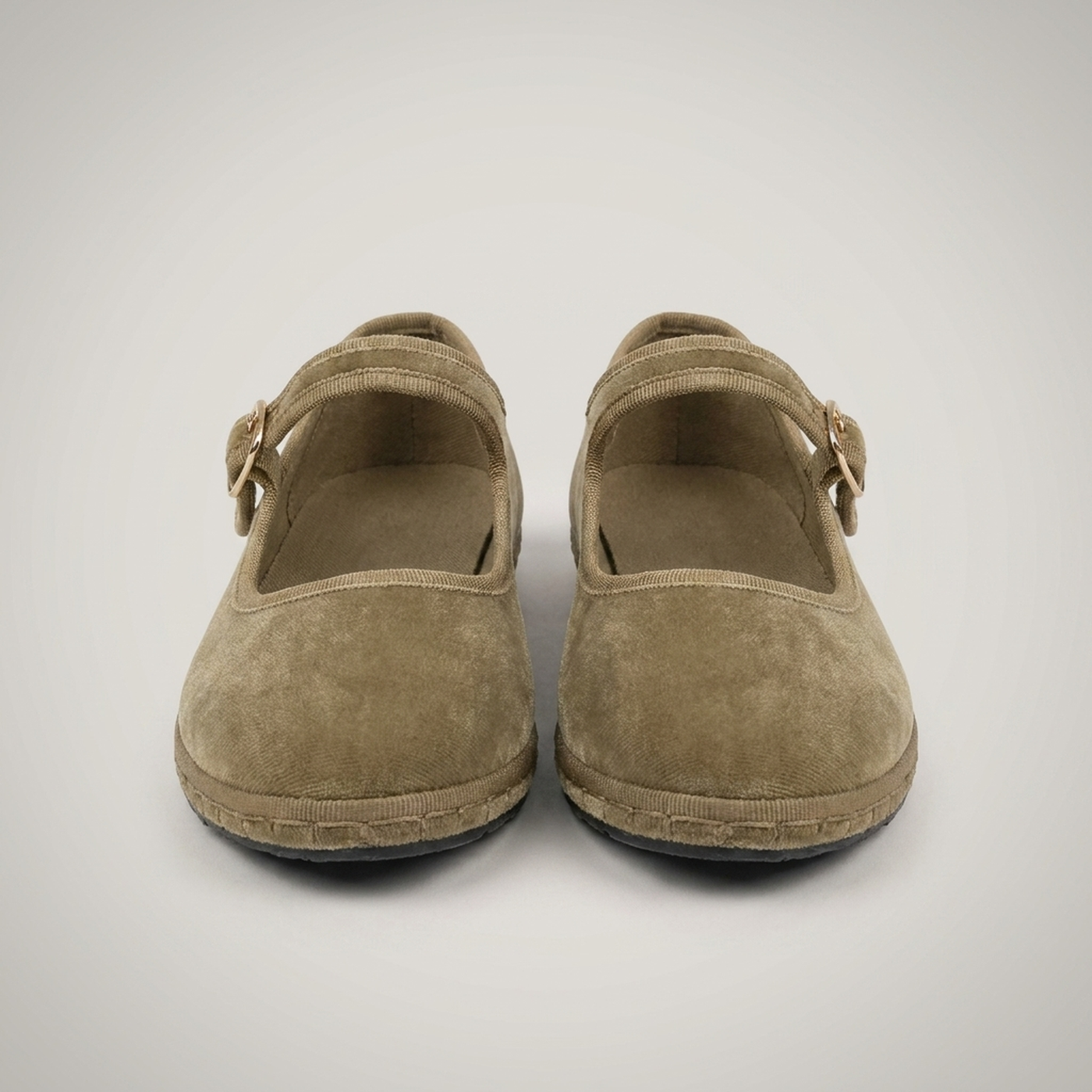 PLUXSTYLE::numise::buckle-strap-mary-jane-flats::pack-khaki