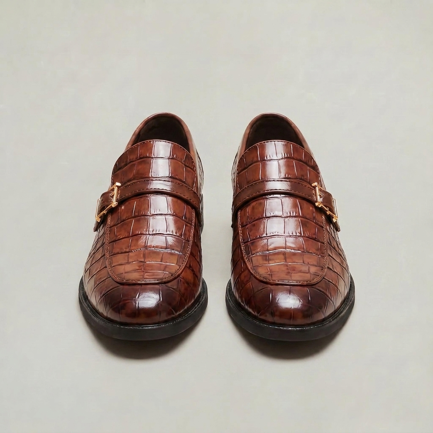 PLUXSTYLE::numise::mens-buckle-comfort-loafers::pack-light-brown