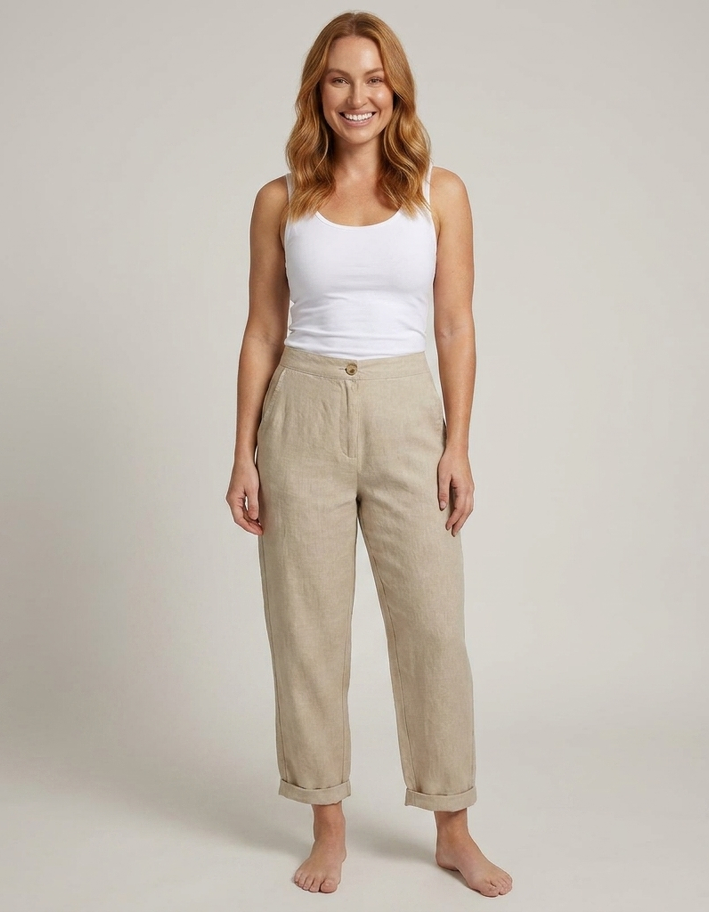 PLUXSTYLE::numise::womens-high-waist-linen-blend-trousers-for-all-day-comfort::front