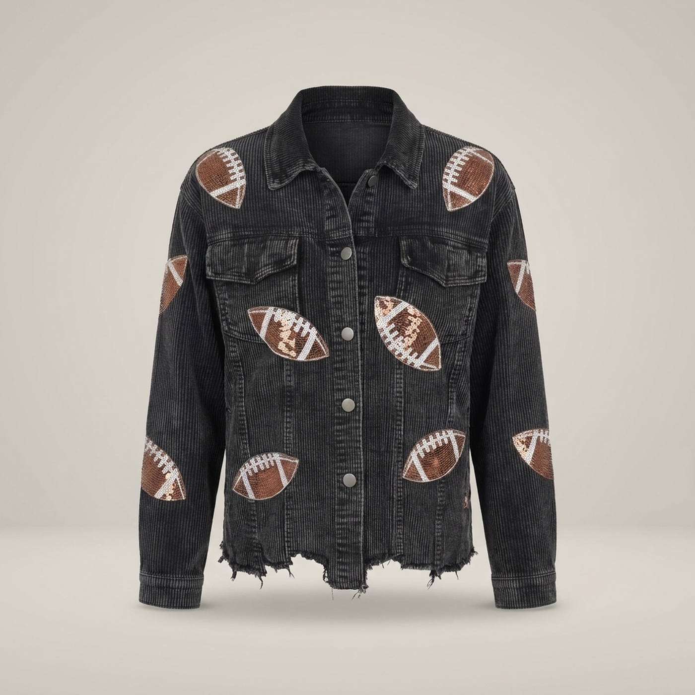 PLUXSTYLE::numise::game-day-sequin-parka::pack-black