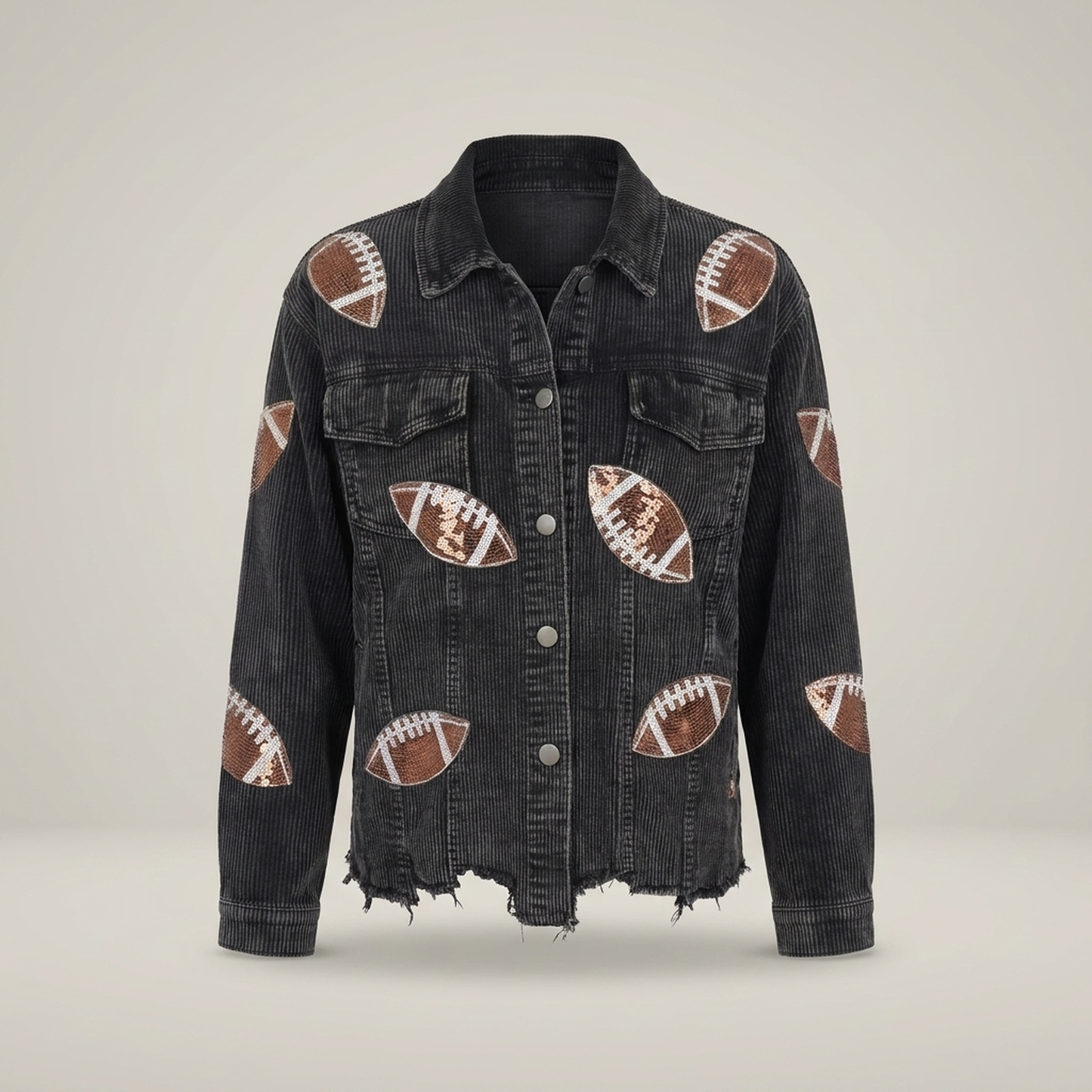 PLUXSTYLE::numise::game-day-sequin-parka::pack-black