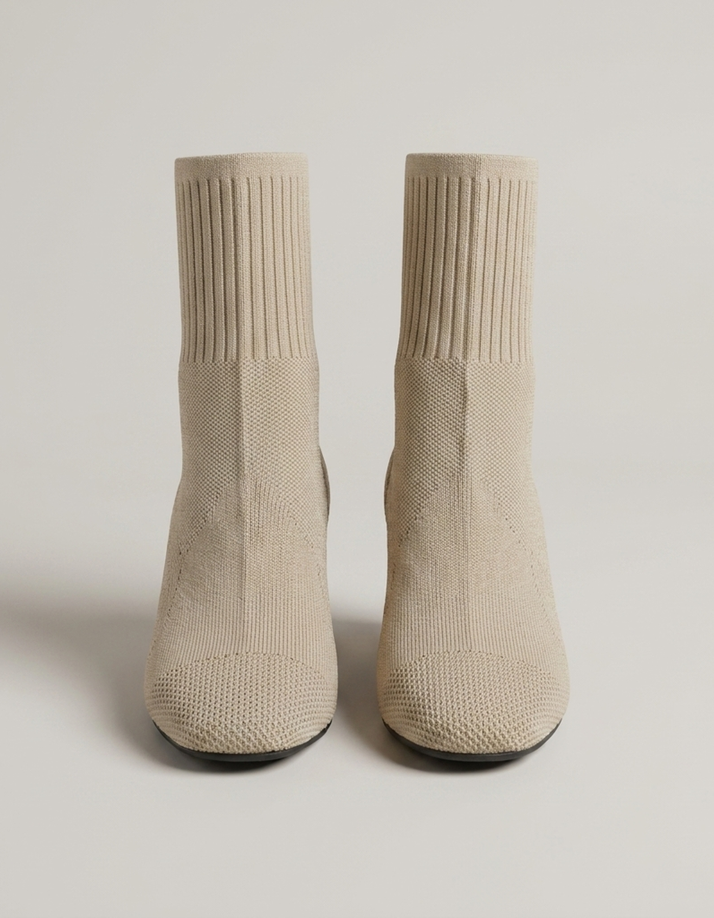 PLUXSTYLE::numise::ribbed-collar-ankle-boots::pack-beige