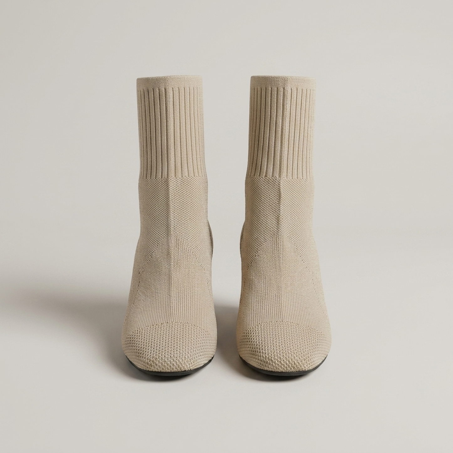 PLUXSTYLE::numise::ribbed-collar-ankle-boots::pack-beige