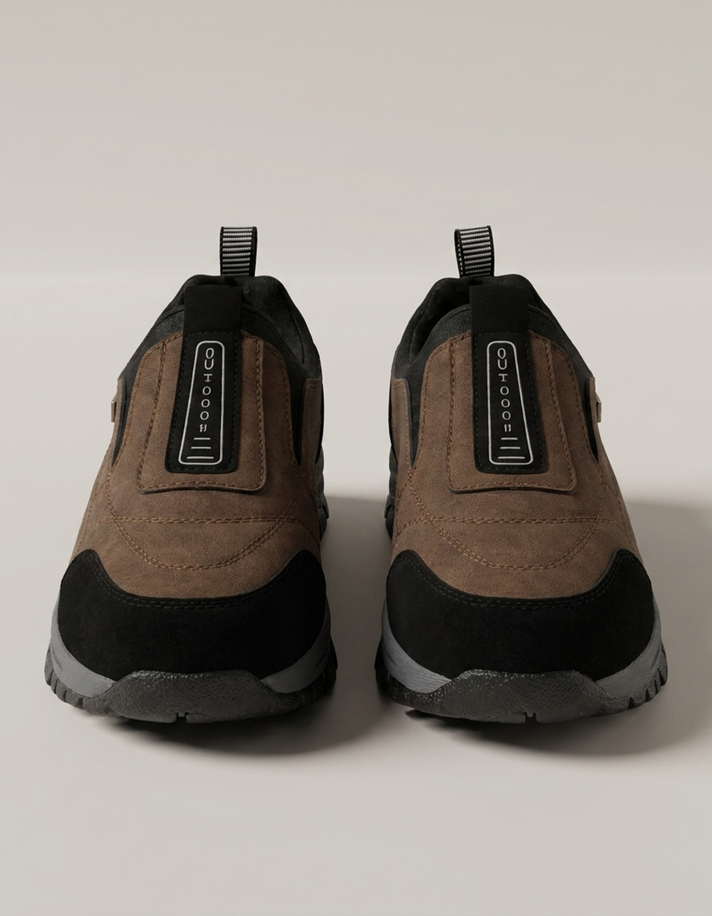 PLUXSTYLE::numise::mens-rugged-slip-on-walking-shoes::pack-brown