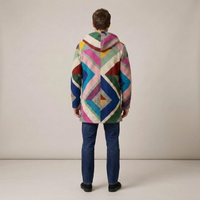 PLUXSTYLE::numise::mens-color-block-hooded-cardigan::back