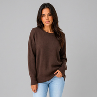 Pull classique à col rond pour femme