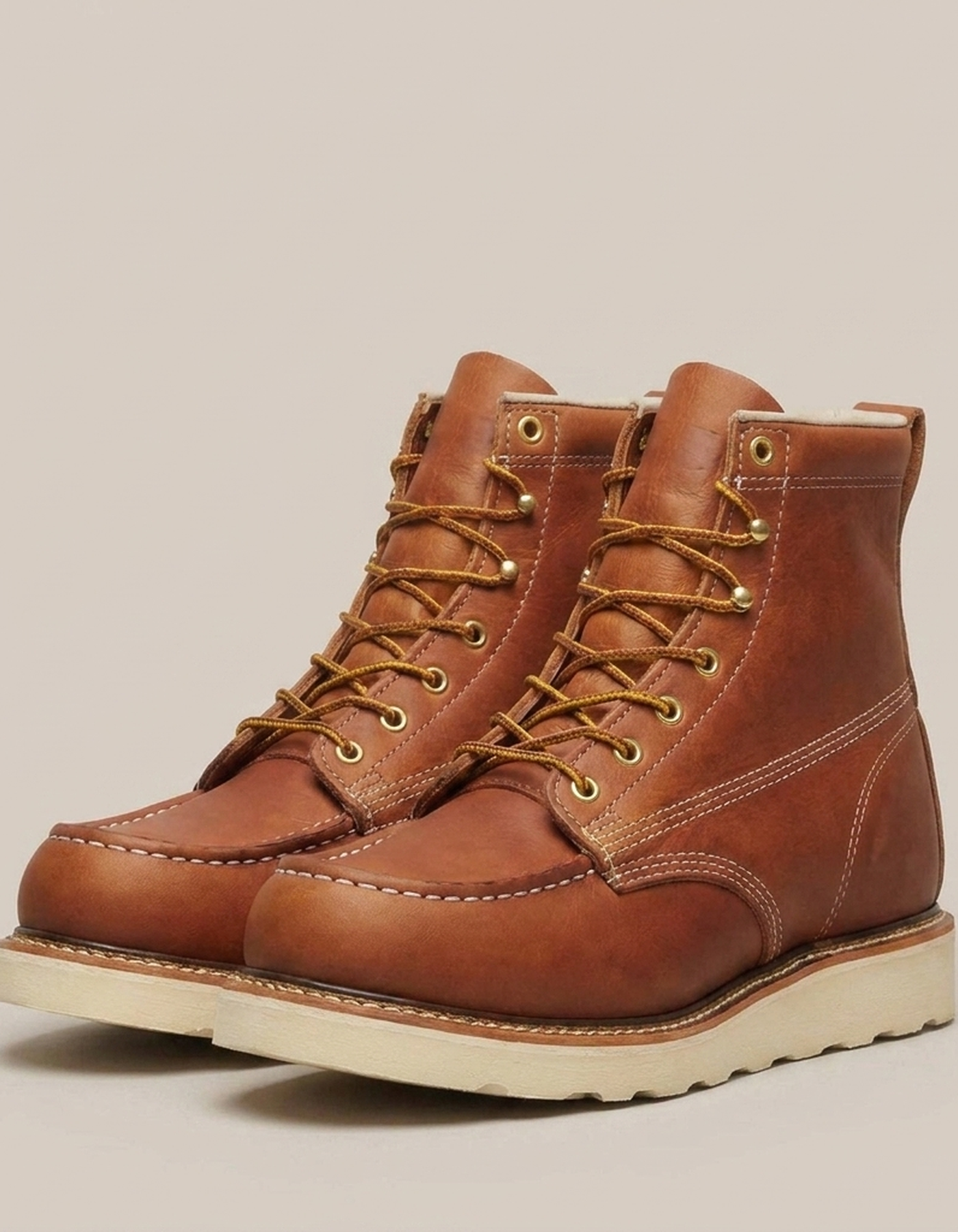 PLUXSTYLE::numise::mens-6-inch-moc-toe-work-boots::closeup-detail