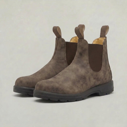 PLUXSTYLE::numise::mens-classic-slip-on-chelsea-boots::closeup-detail