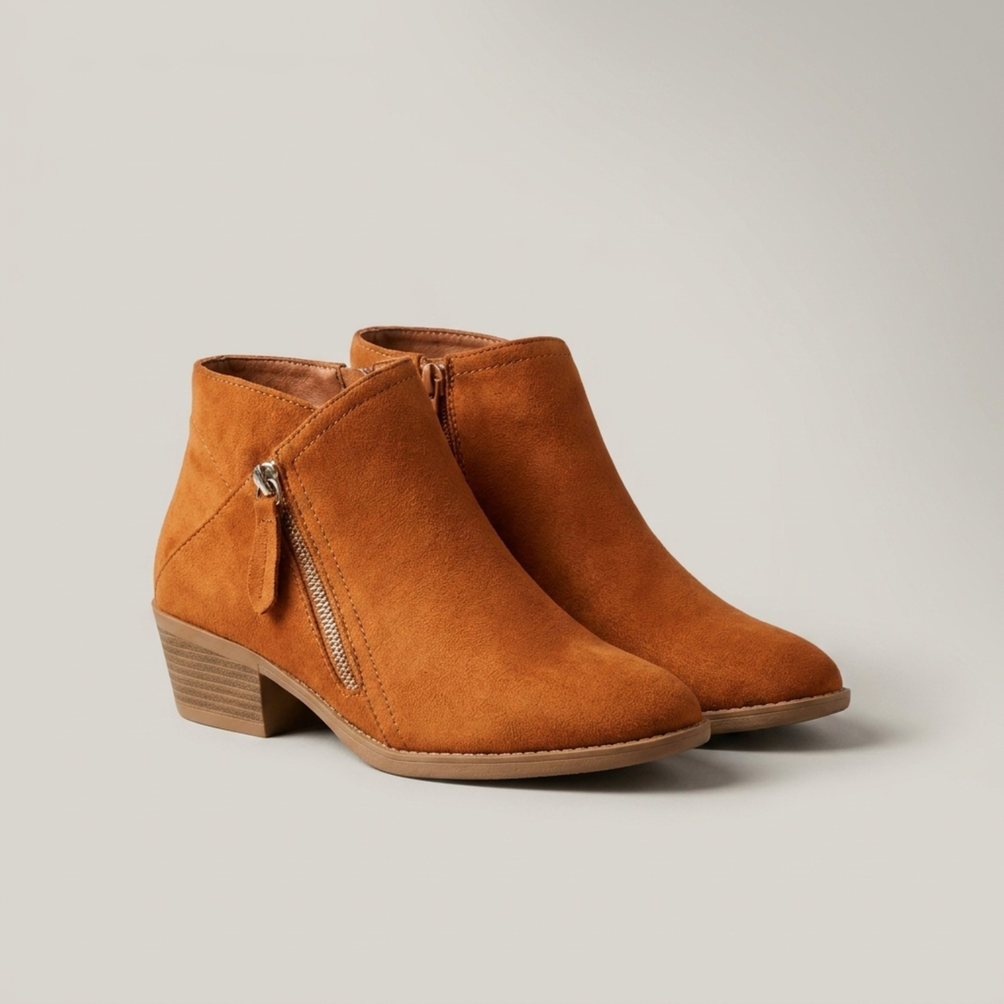 PLUXSTYLE::numise::blaire-low-heel-ankle-boots::pack-orange