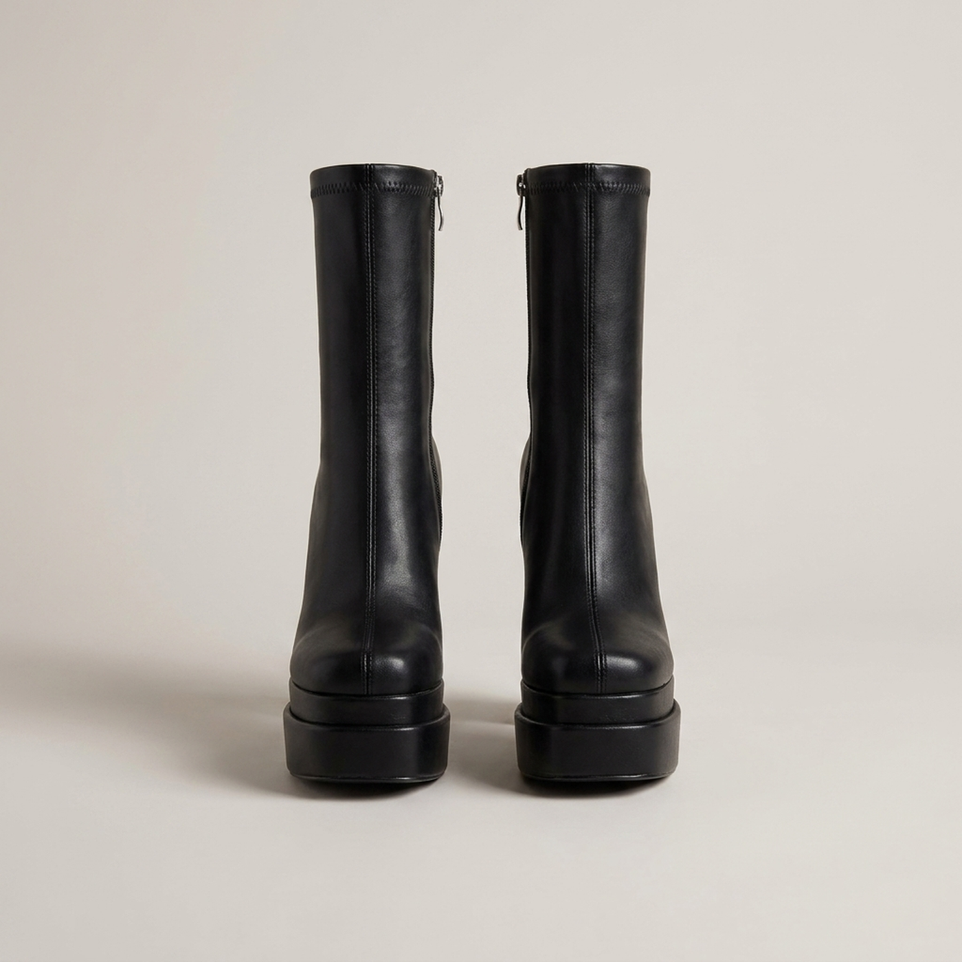 PLUXSTYLE::numise::womens-high-heel-platform-ankle-boots::pack-black