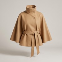 PLUXSTYLE::numise::cape-sleeve-belted-parka::pack-beige