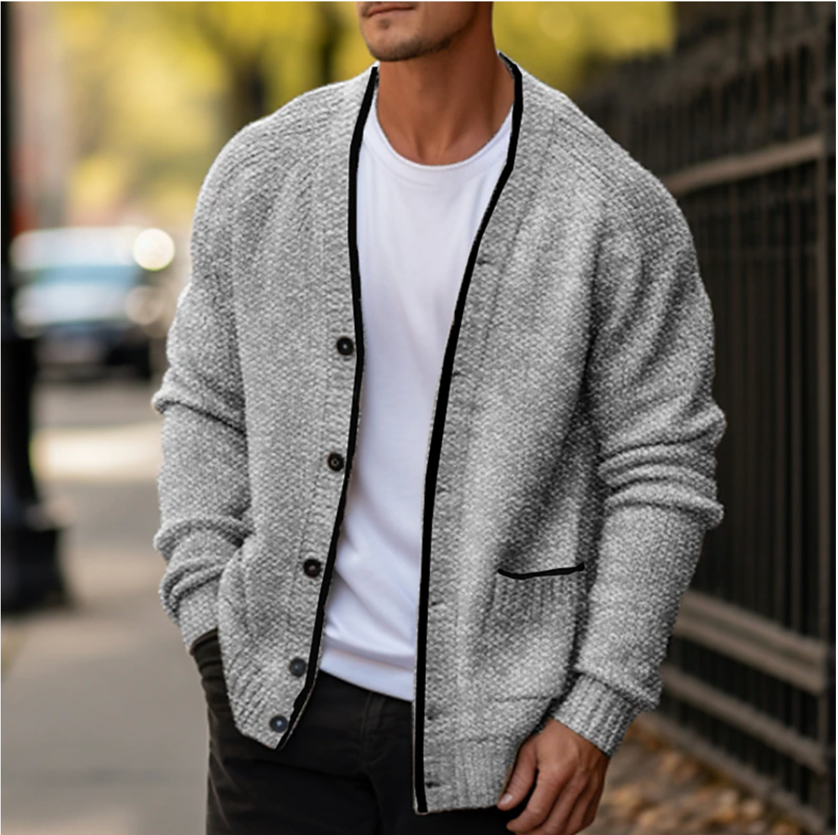 PLUXSTYLE::numise::mens-pocket-front-cardigan::lifestyle-keep-1