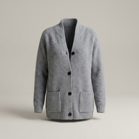 PLUXSTYLE::numise::relaxed-button-front-cardigan::pack-grey