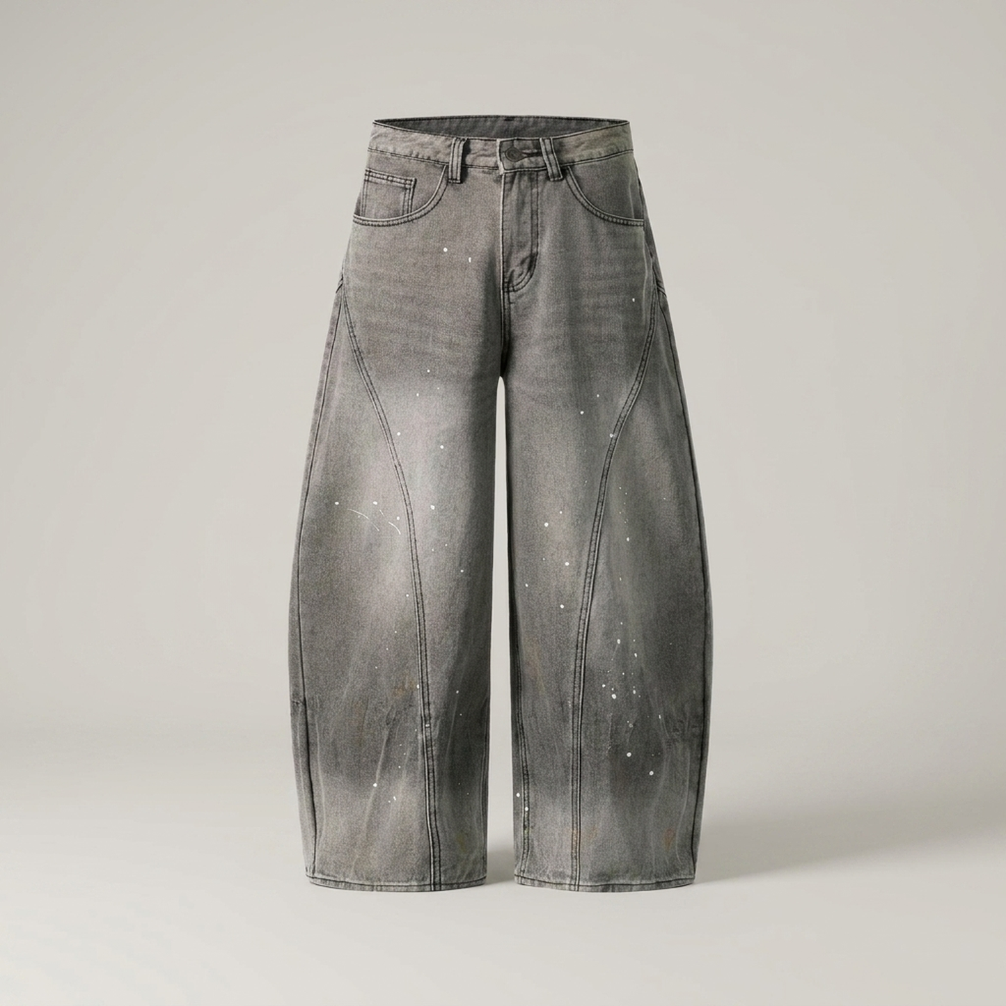 PLUXSTYLE::numise::barrel-leg-jeans-in-ink-grey::pack-ink-grey
