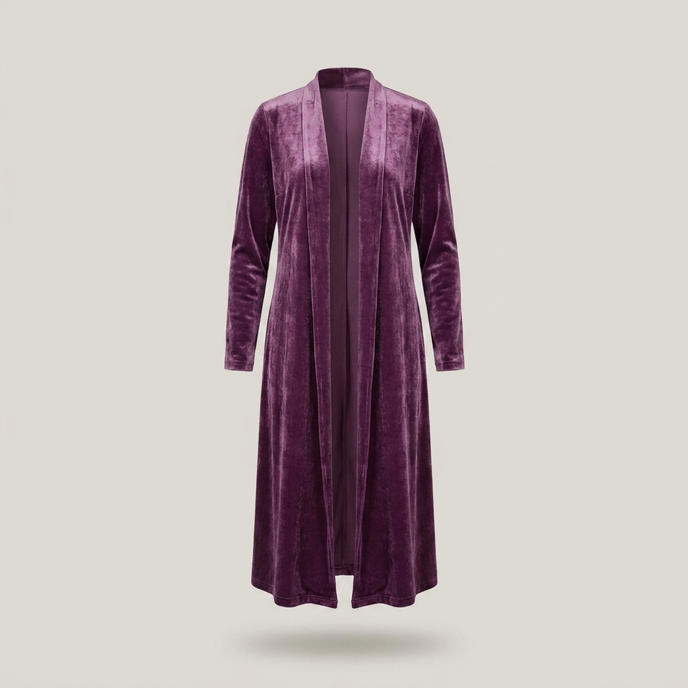 PLUXSTYLE::numise::womens-open-front-long-cardigan::pack-purple
