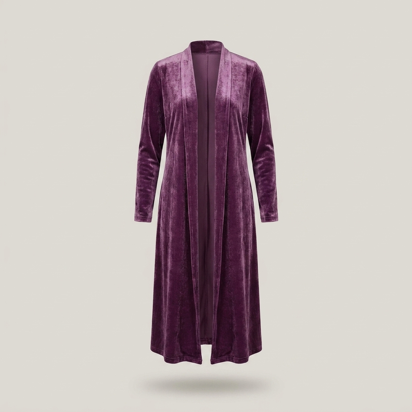 PLUXSTYLE::numise::womens-open-front-long-cardigan::pack-purple