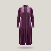 PLUXSTYLE::numise::womens-open-front-long-cardigan::pack-purple