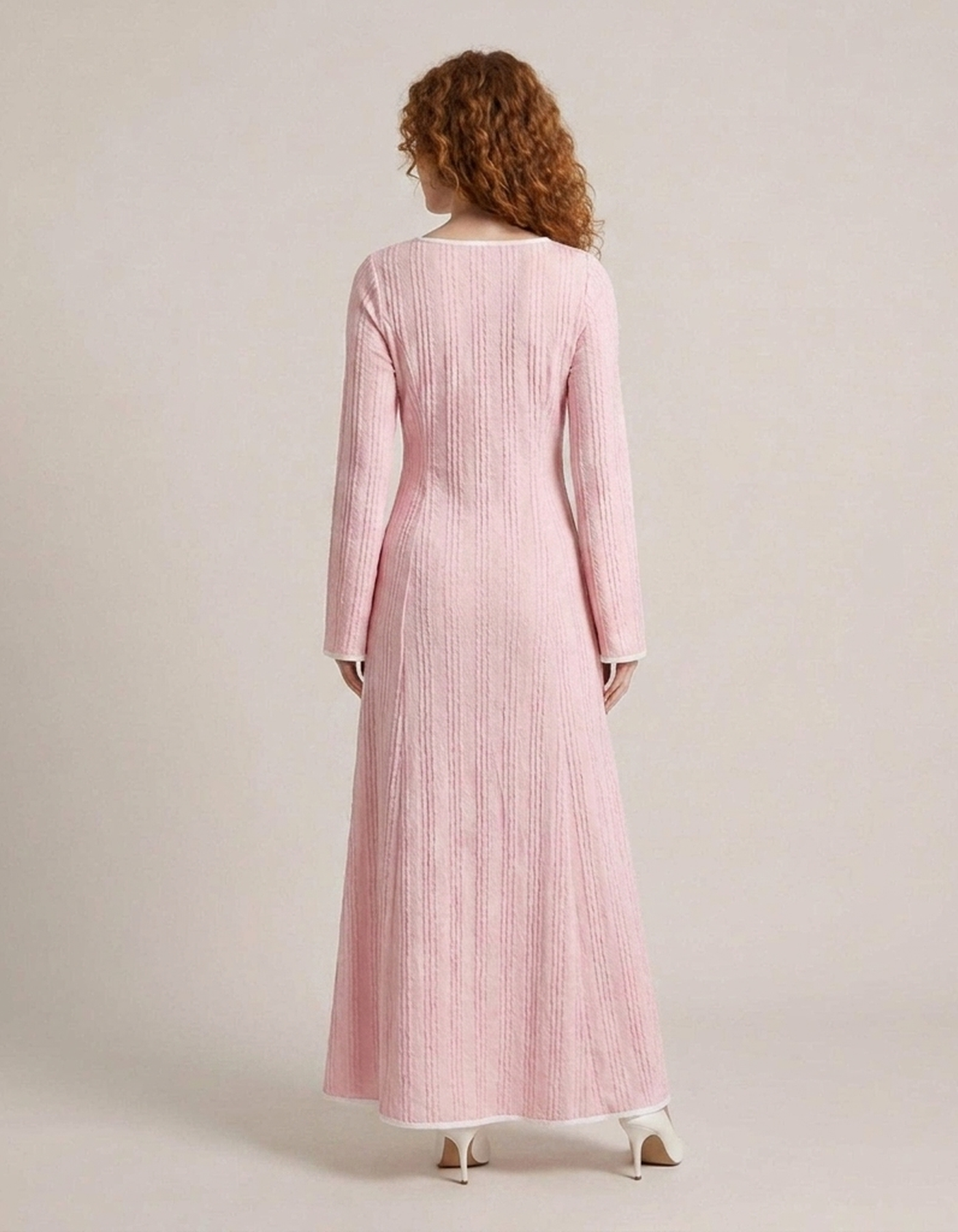 PLUXSTYLE::numise::square-neck-bodycon-maxi-dress::back