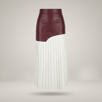 PLUXSTYLE::numise::asymmetric-pleated-midi-skirt::pack-burgundy